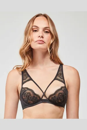 GISELA Sujetador Sujetador bralette bordado con tiras en el pecho para mujer