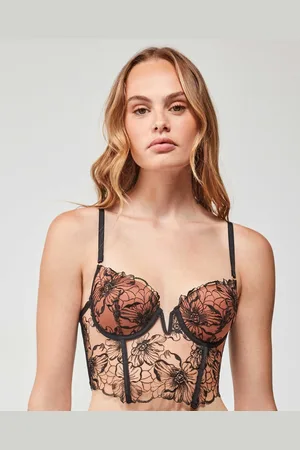 GISELA Sujetador Bustier bordado floral en copas B y C para mujer