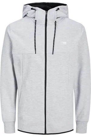 JACK & JONES Jersey 12204926 JCOAIR SWEAT ZIP HOOD NOOS LIGHT GREY MELANGE para hombre