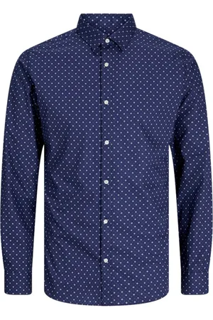 JACK & JONES Camisa manga larga 12260131 JJJOE PRINT SHIRT LS AW24 NAVY BLAZER DITSY AOP para hombre