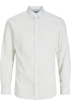 JACK & JONES Camisa manga larga 12260131 JJJOE PRINT SHIRT LS AW24 WHITE DITSY AOP para hombre