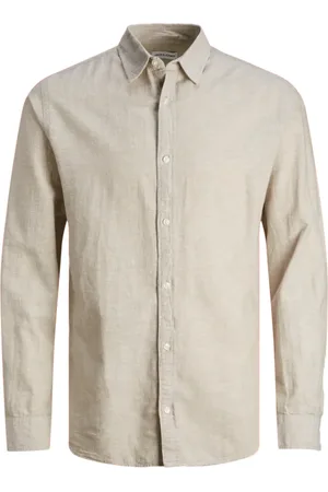 JACK & JONES Camisa manga larga 12248579 JJELINEN BLEND SHIRT LS SN CROCKERY para hombre