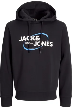 JACK & JONES Jersey 12267547 JCORAY BRANDING SWEAT HOOD FST BLACK para hombre