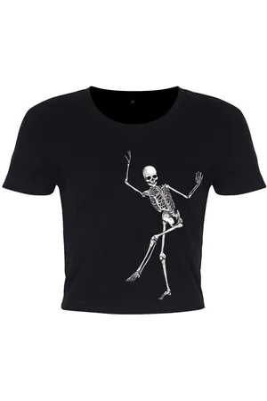 Grindstore Camiseta manga larga Dancing Skeleton para mujer