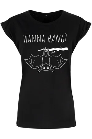 Grindstore Camiseta manga larga Cute Bat Wanna Hang para mujer