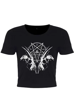 Grindstore Camiseta tirantes Goat Skull Pentagram para mujer