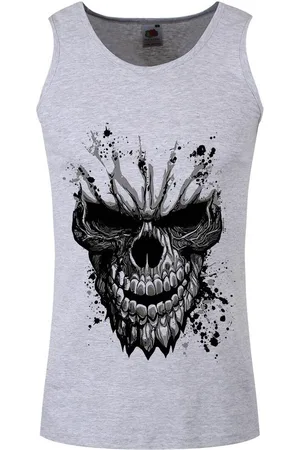 Grindstore Camiseta tirantes Carved Skull para hombre