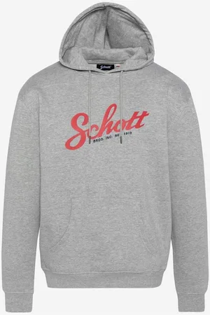 Suéter Schott NYC Para Hombre - Jersey De Media Cremallera, Ecológico, Con Insignia Schott