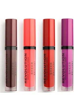 Makeup Revolution Gloss Lot of 4 Sheer Brilliant Lip Glosses - 148 Plum/ 130 De para mujer