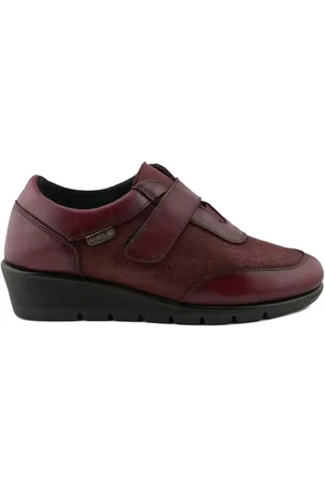 Amelie Zapatos de tacón Zapatos Confort con cuña burdeos de piel para mujer