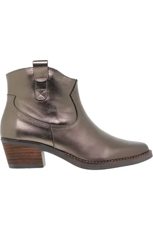 Éxodo Botines Botines Camperos de piel metalizada by para mujer