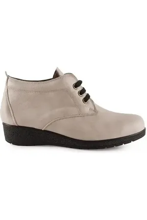Pie De Angel Zapatos de tacón Botines Clásicos de piel con cordones para mujer