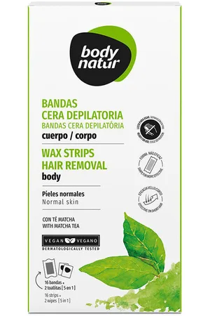 Body Natur Tratamiento corporal Bandas Cera Depilatoria Cuerpo Té Matcha para mujer