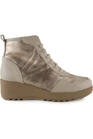 Chamby Botines Botines Casual de Piel metalizada con cuña para mujer
