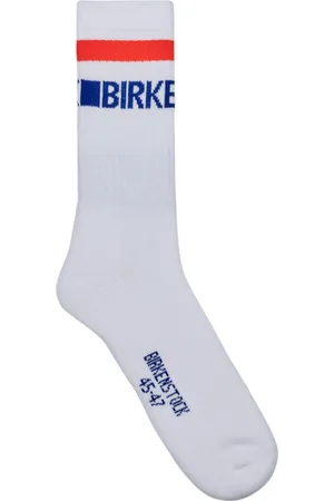 Birkenstock Calcetines altos Cotton Crew Stripe White para mujer