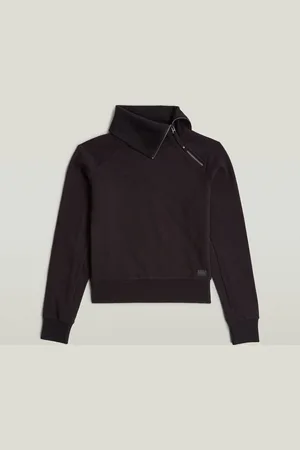G-Star Jersey D25303-D704 ASYMMETRIC ZIP SNUG-6484 BLACK para mujer