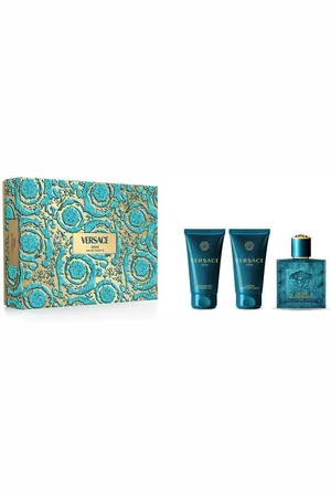 VERSACE Cofres perfumes Set Eros EDT 50ml +GEL 50ml +Locion 50ml para hombre