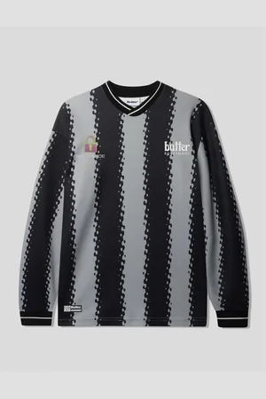 Butter Goods Camiseta CAMISETA ALL CITY L-S JERSEY BLACK-CHARCOAL para hombre
