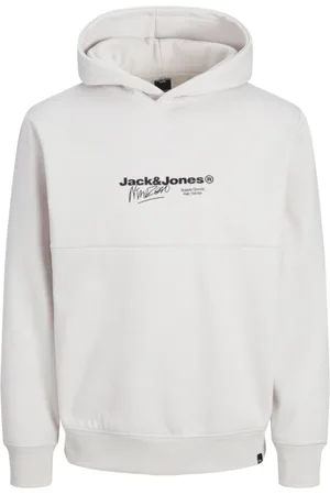 JACK & JONES Jersey 12266830 JCOCHARLIE PRINT SWEAT HOOD MOONBEAM para hombre