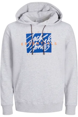 JACK & JONES Jersey 12268440 JJCOLTON SWEAT HOOD WHITE MELANGE para hombre