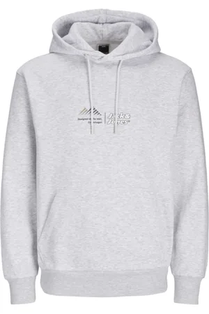 JACK & JONES Jersey 12266908 JCOLIMA LOGO SWEAT HOOD BF LIGHT GREY MELANGE para hombre
