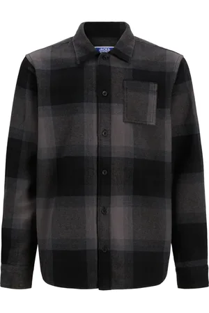 JACK & JONES Camisa manga larga 12278772 JCOREFLEX DARREN OVERSHIRT LS STYD JNR BLACK para niño