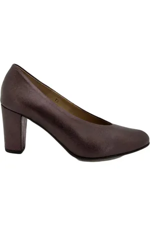 Gasymar Zapatos de tacón Zapatos salones de piel burdeos para mujer