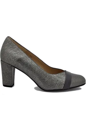 Gasymar Zapatos de tacón Zapatos salones de piel color plomo para mujer
