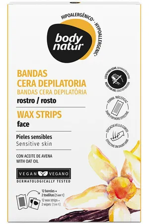 Body Natur Tratamiento corporal Bandas Cera Depilatoria Rostro Pieles Sensibles para mujer