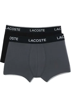 Lacoste Boxer 2 Pack Cotton Stretch Logo Trunks Black/Dark Grey para hombre