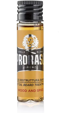 Proraso Cuidado para el afeitado y antes del afeitado Wood And Spice Tratamiento De Aceite Caliente Para Barba 4 X para hombre