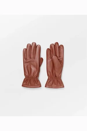 Beck Söndergaard Sombrero Becksondergaard Smooth Leather Gloves Brown para mujer
