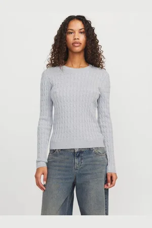 JJXX Jersey 12264850 CARA CONFY CABLE-LIGHT GREY MELANGE para mujer