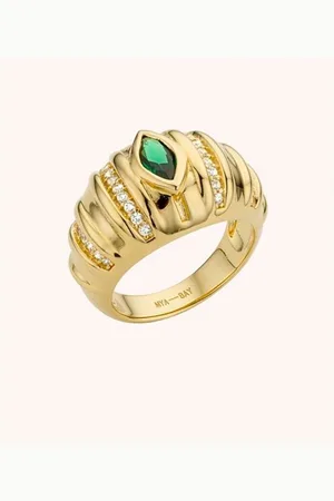 MYA BAY Anillo Green Stone Ring Miranda Or para mujer