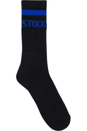 Birkenstock Calcetines altos Cotton Crew Stripe Black para mujer