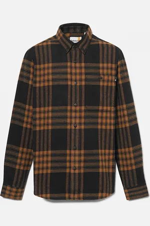Timberland Camisa manga larga TB0A6V4X MIDWEIGHT FLANNEL CHECK-B231 BLACK YD para hombre