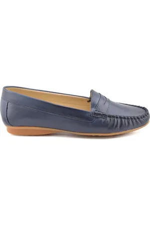 CASUAL Bailarinas Bailarinas azules de piel by para mujer