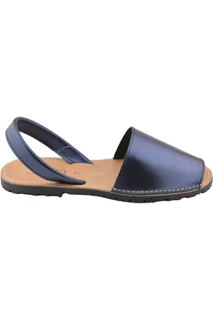 Cbp - Conbuenpie Sandalias Cbp|Abarcas menorquinas piel metalizado azul|Mujer para mujer