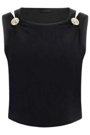 Guess Camiseta tirantes W5RP13 KAQL2-JBLK para mujer