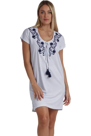 Admas Pijama Camisón de manga corta Blue And Bleu Mod para mujer