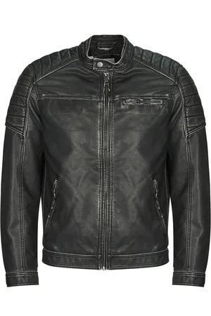 JACK & JONES Cazadora de cuero JJEROCKY para hombre