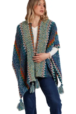 Admas Bufanda Azteca Poncho abierto para mujer
