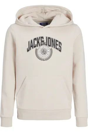 JACK & JONES Jersey 12266971 JJKAM VARSITY BRANDING SWEAT HOOD MNI MOONBEAM para niño