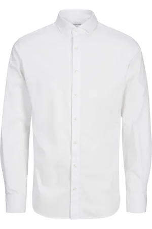 JACK & JONES Camisa manga larga 12269870 JJEAXEL STRETCH SHIRT LS NOOS JNR WHITE para niño