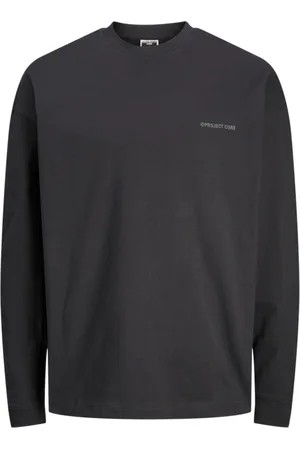 JACK & JONES Camiseta manga larga 12266460 JCOKINETIC LS TEE CREW NECK BLACK para hombre