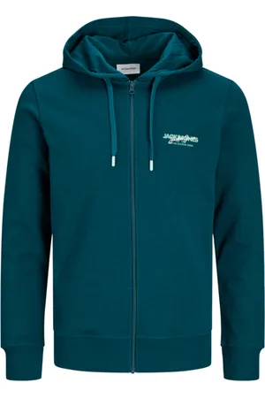 JACK & JONES Jersey 12256847 JJALVIS SWEAT ZIP HOOD DEEP TEAL para hombre
