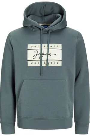 JACK & JONES Jersey 12274585 JORFREDERIKSBERG BOX SCRIPT SWEAT HOOD STORMY WEATHER para hombre