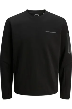 JACK & JONES Jersey 12272763 JCOFUSION PRINT SWEAT CREW NECK BLACK para hombre