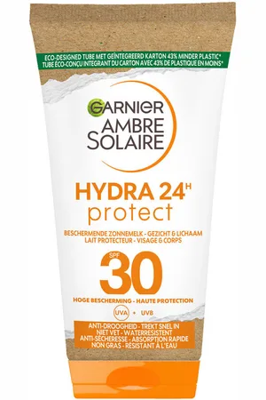 Garnier Protección solar Hydra 24 Face and Body Protective Milk SPF30+ Amber Sol para mujer