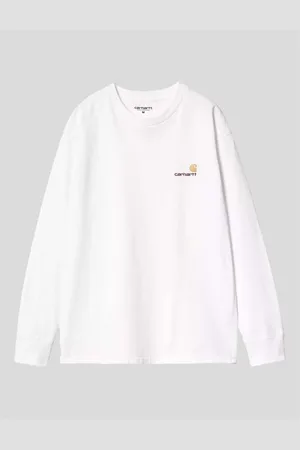 Carhartt Camiseta CAMISETA AMERICAN SCRIPT LS TEE WHITE para hombre